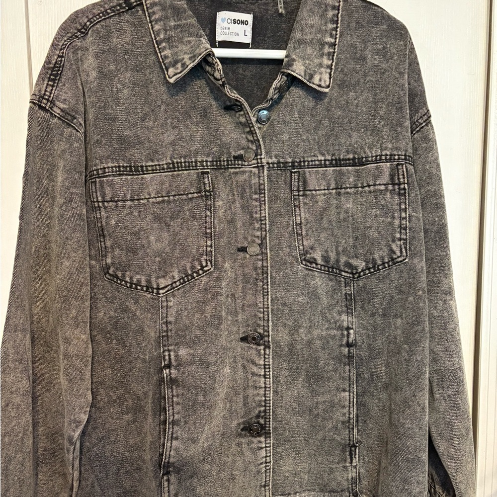 Ci Sono Charcoal Denim Jacket